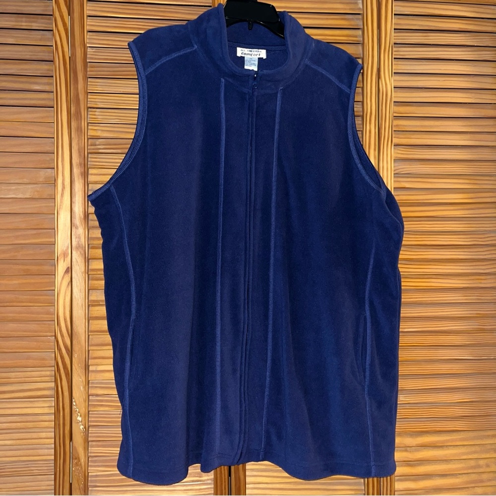 All American Comfort‎ Blue Fleece Vest Size 2X